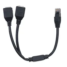 Soltando o navio 1 a 2 soquete lan ethernet rede rj45 plug divisor adaptador extensor conector de divisor de enchufe