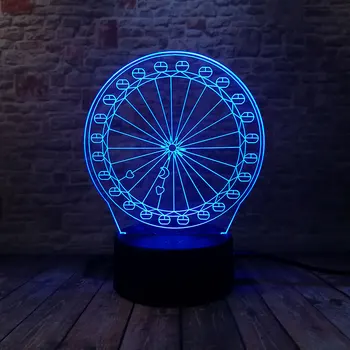 

Lovely 3D Illusion Led Lamp Colorful Touch Nightlight Lighting Flash ferris wheel Model Toys for Baby