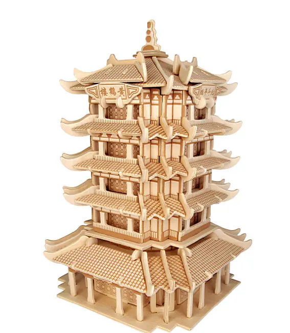 

Tengwang Pavilion Wood 3D Educational Model Static Display Architecture Model Hot Sales Handmade DIY Assembly Jigsaw Puzzle