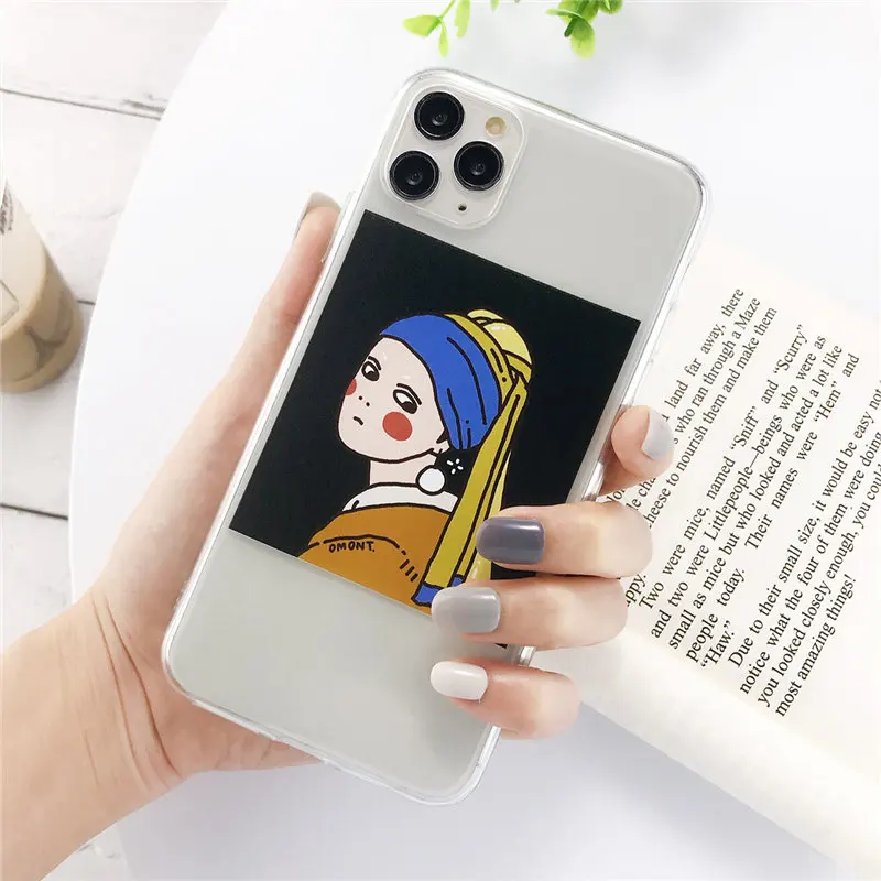 IU0083 Lovebay для iPhone 11 чехол для телефона забавные художественные картины маслом для iPhone 7 8 6 6s Plus 11 Pro X XR XS Max 5S SE прозрачный мягкий чехол из ТПУ - Цвет: IU0083
