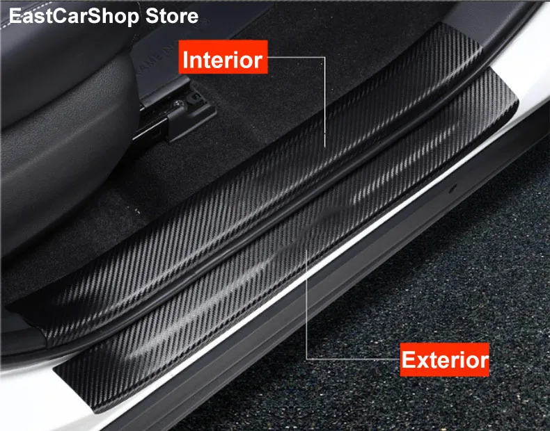 Car Door Threshold Protective PU Leather Sticker Accessories Door Sill Welcome Pedal Cover for Toyota RAV-4 RAV4 2021 2020 2019
