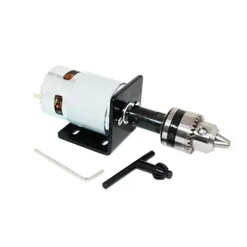 

Mini Electric Motor 775 DC Motor 12V/24V with B10 Drill Chuck and Seat Mounting Bracket Mini Table Saw for Cutting/Polishing