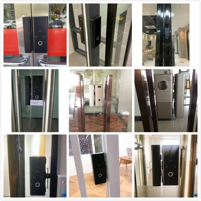 Умный бесключевая Дверь отпечатков пальцев биометрический замок с IC карта пароль для Дома Офиса бескаркасные стеклянные нажимные или раздвижные двери