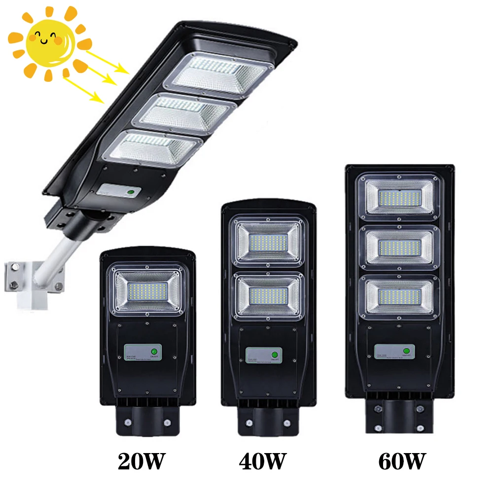 LED Солнечный Уличный Свет 60 Вт 40 20 Радар Датчик Движения Открытый