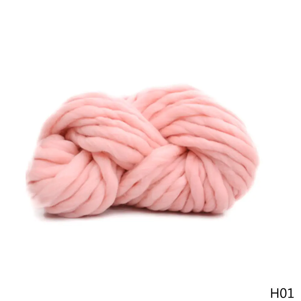 Bulky Arm Knitting Wool Chunky Wool Yarn Super Soft Wool Roving Crocheting DIY - Цвет: Light Pink