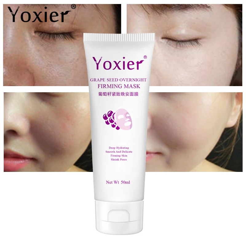Yoxier маски для лица Гиалуроновая кислота виноградные косточки Ночная укрепляющая маска увлажняющая отбеливающая Омолаживающая вода уход за кожей 1 шт
