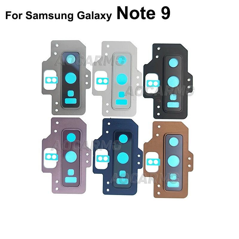 Aocarmo For Samsung Galaxy Note 9 Note9 Rear Back Camera Lens Glass Ring Cover With Frame 6.4" Replacement