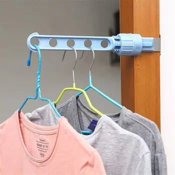 

1PC 5 hole Folding hanging drying rack window frame hanger telescopic indoor space saving Multiuse travel Clothes laundry rack