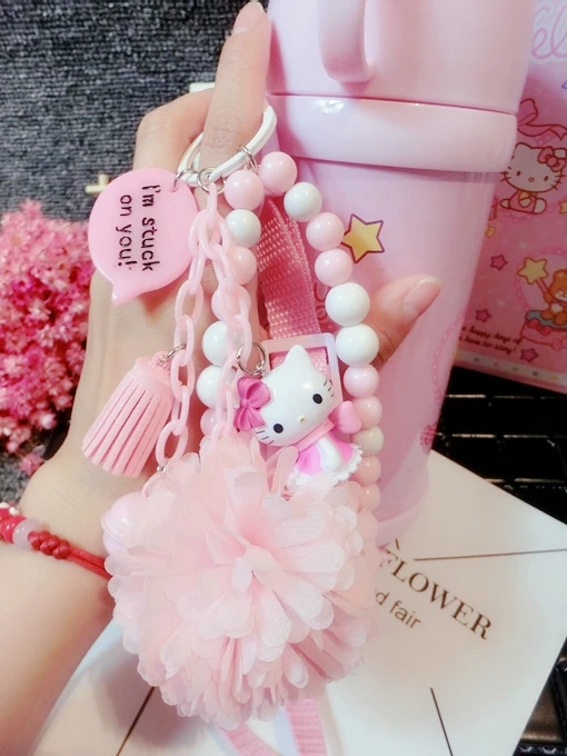 260ml Helloo Kitty Thermos Cup 304 Stainless Steel Water Bottle Pink Kitty Cat Insulated Cup Thermos Flask Hot Water Thermos