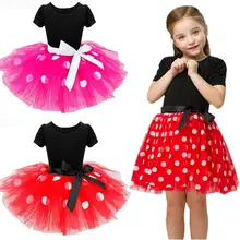 Летнее балетное платье-пачка в горошек для девочек с повязкой на голову; детский Карнавальный костюм для девочек; платье принцессы с Минни; vestido infantil para festa