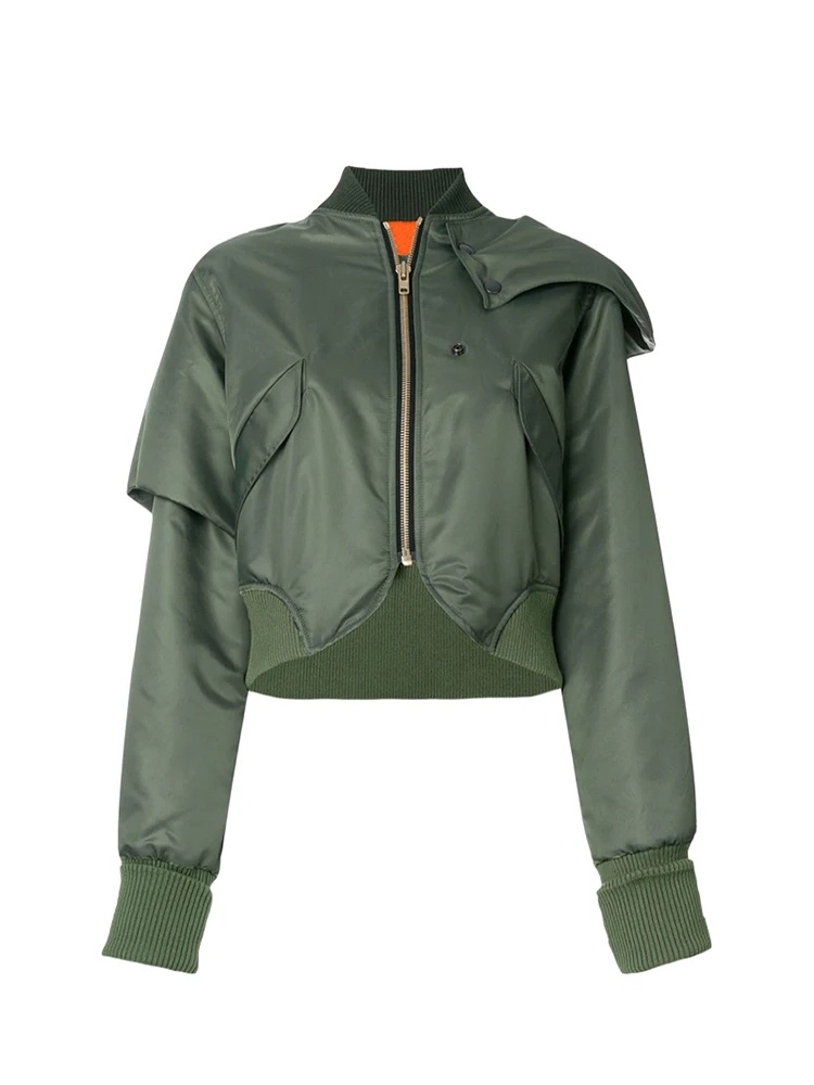 army green Свободный плащ модная Осенняя зимняя хлопковая стеганая куртка женская короткая теплая куртка - Цвет: army green