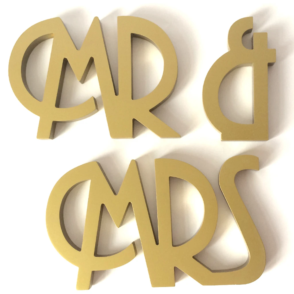 

2 Colors Mr&Mrs Letters Wooden Signs Standing Top Table Gift Wedding Decor