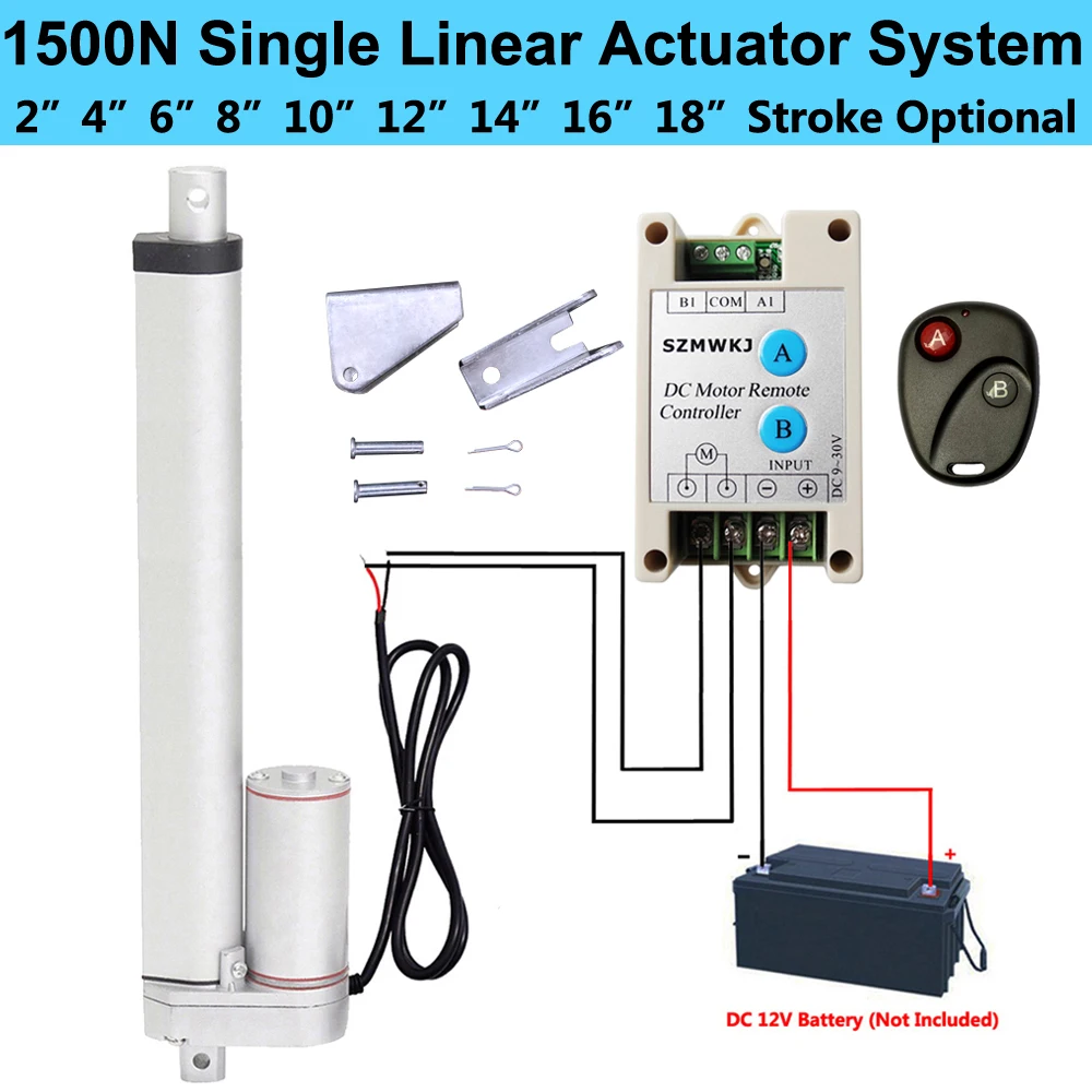 Details about   Heavy Duty 1500N Linear Actuator 330lbs Max Lift DC 12V Electric Motor  Auto New 