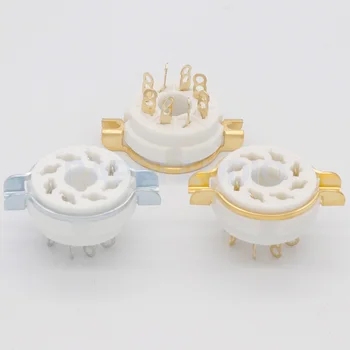 

10PCS Ceramic 8PIN Tube Socket K8A GZC8-1 Gold Silver-plated Seat Holder For KT66 KT88 6SL7 6SN7 6CA7 6V6 GZ32 Etc Vacuum Tube