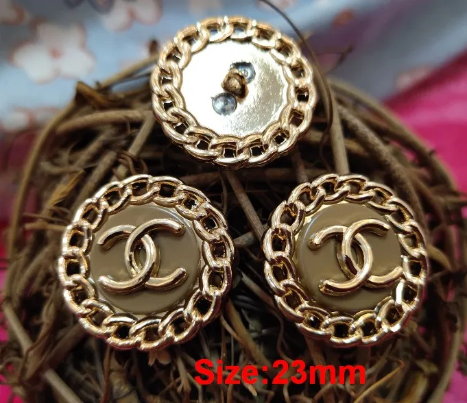 NO27 size 10 шт., новая модная Высококачественная куртка с золотым металлическим цветком пальто, рубашка хлопковое пальто на пуговицах, размер 23 мм - Цвет: NO27 size