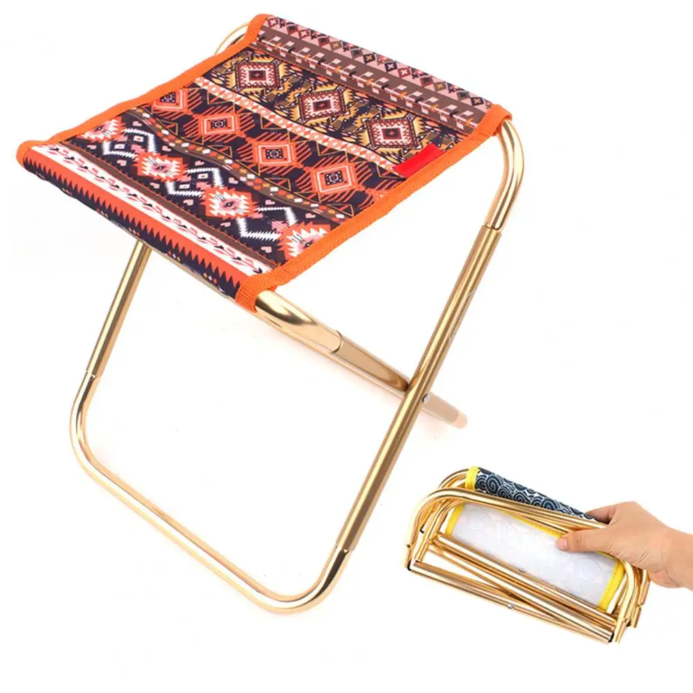 Folding Chair Retractable Stool Folding Fishing Chair Lightweight Picnic Camping Chair Aluminum Alloy Fishing Rest Stool For Beach Outdoor