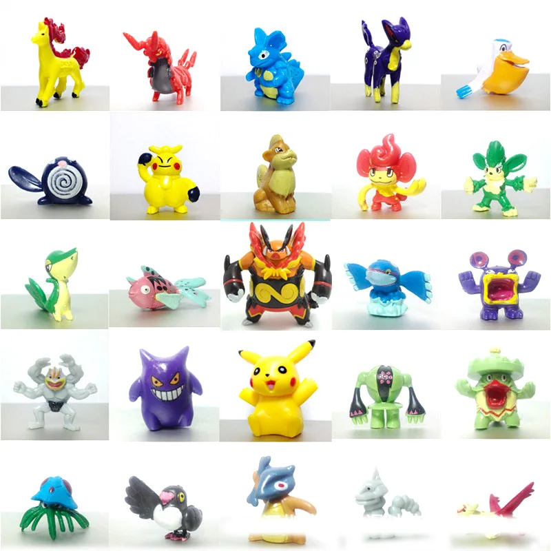 Takara Tomy 100pcs Pokemon Pocket экшн фигурка монстра Doll Kids Gifts Model Toys Pikachu Sun Moon 5cm|Игровые