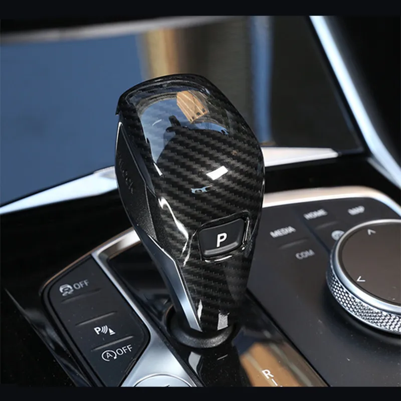 

Car Styling Carbon Fiber Color Gear Shift Handle Decoration Cover Trim For BMW 3 Series G20 G28 2020 Interior Accessories