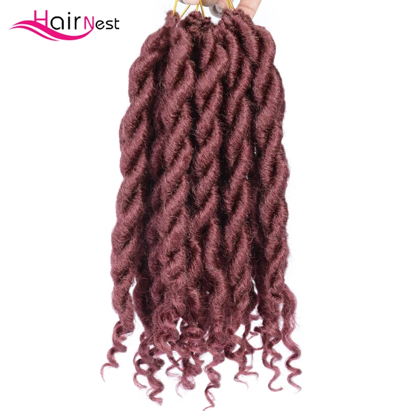 

Hair Nest Goddess Faux Locs Curly Twist Braids 12 Inch Synthetic Braiding Hair Extension Crochet Braiding Hair For Black Women