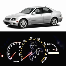 WLJH – kit d'ampoules Led pour Lexus IS300 2001 – 2005, lot de 5, panneau de tableau de bord de jauge, extrêmement lumineux, 7 couleurs