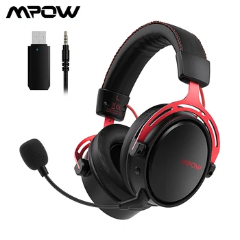 

Mpow Air I Gaming Headset 2.4G Wireless Headphones with Stereo Sound Detachable Noise Cancelling Mic for PS4 PC Xbox One Switch