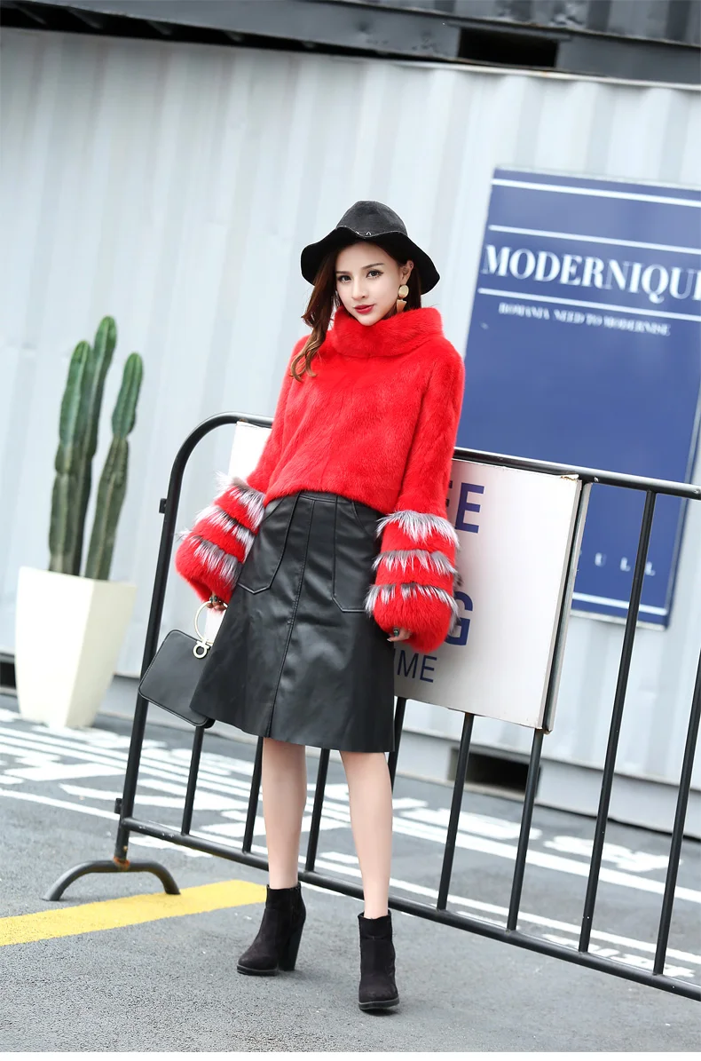 real mink fur coat woman jacket fox fur (14)