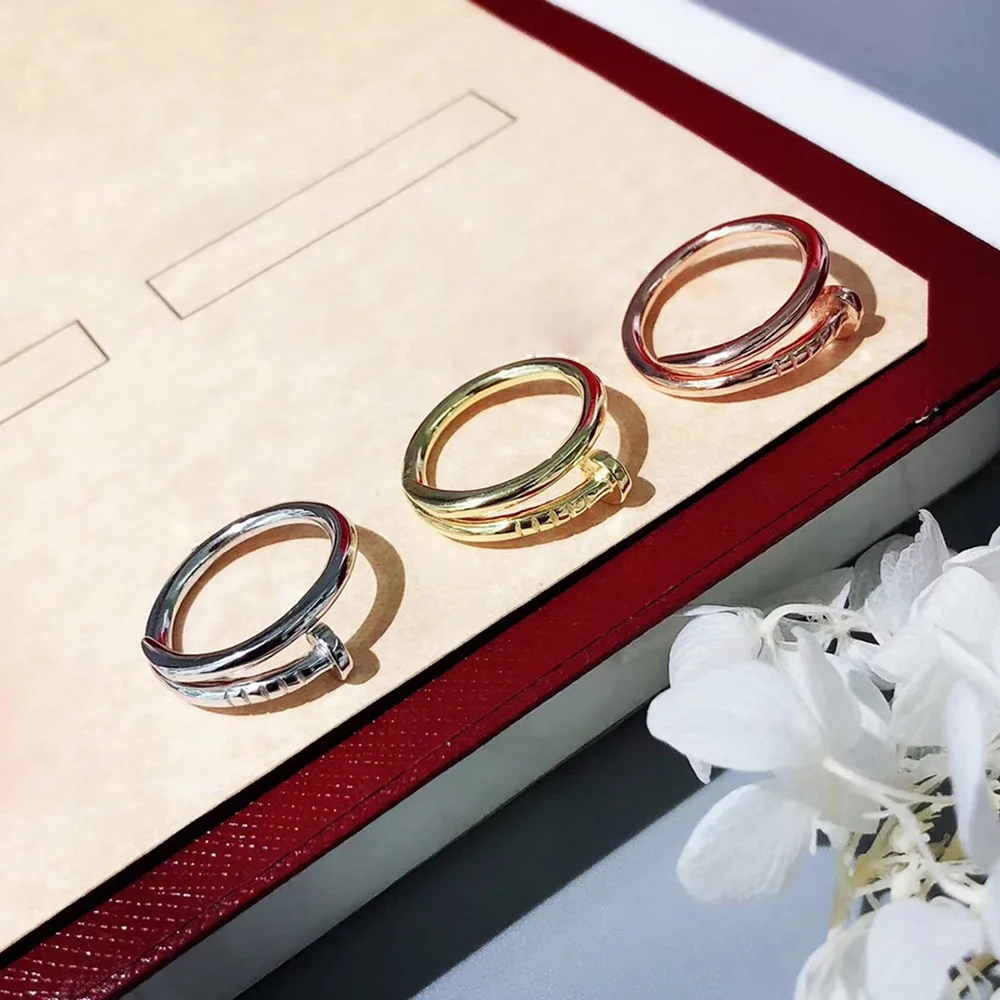 

mling8 Hot-selling brand S925 silver nail ring retro design high-quality finger ring fashion 100-tie dance couple nail ring
