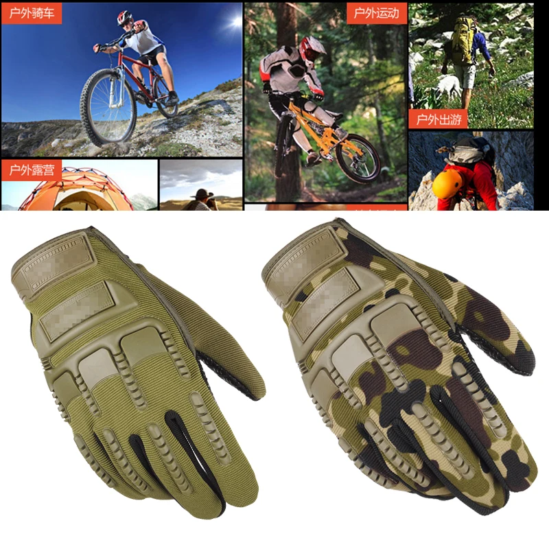 Новые тактические камуфляжные перчатки с полными пальцами для охоты на открытом воздухе Защитное снаряжение для гонок, байкеров, езды на мотоцикле, мотокросса, перчатки