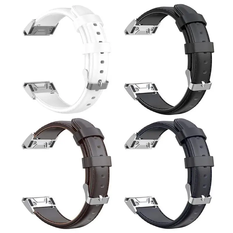 

26mm Oil Wax PU Leather Watch Band Strap for Garmin Fenix 6X/5X/5X Plus/3