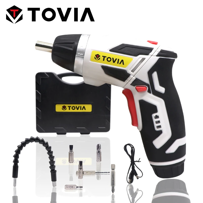 

TOVIA 3.6V Electric Screwdriver Torque Power Cordless Screwdriver Rechargeable Lithium Battery Screwdriver with LED Light