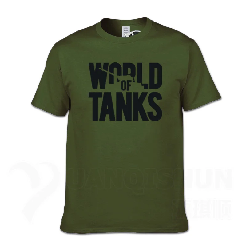 WORLD OF TANKS, Мужская футболка, 16 цветов, чистый хлопок, бутик, футболка, игра, веер, Мужская футболка, Vete, мужская, ts Camisas, повседневные футболки, забавная улица - Цвет: ArmyGreen 2