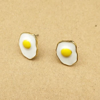 

10pcs 12x17mm enamel egg earring stud for jewelry making earring post charm earring accessories