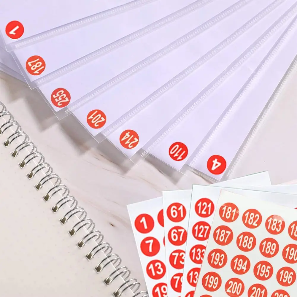 1-300 Stickers Round Number Red Digital Sticker Label Nail Polish Waterproof Self Adhesive Sticker Multifunction Bar Cup