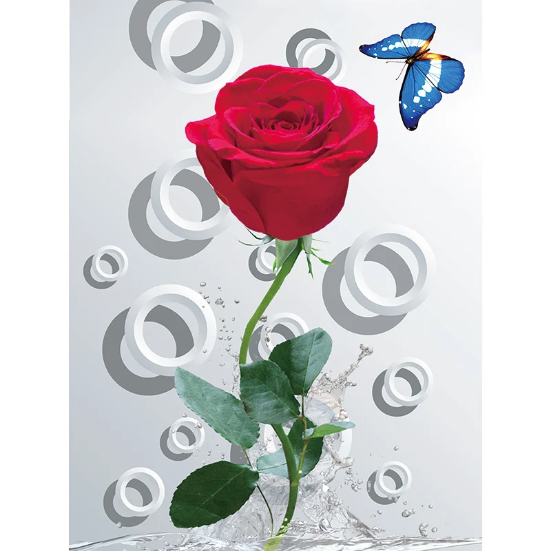 5D алмазов картина полный круг бриллиантовый цветок розы бабочки Стразы Вышивка