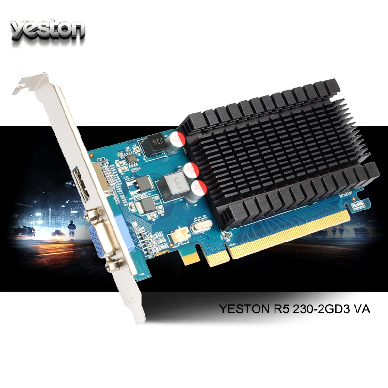 Игровой настольный компьютер Yeston Radeon R5 230 GPU 2 Гб GDDR3 64 бит видеокарты для ПК