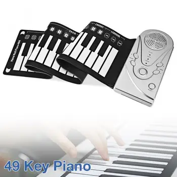 

Electronic Organ 49 Keys Electronic Portable Silicone Flexible Hand Roll Up Piano Built-in Speaker Children Toys Keyboard Organ