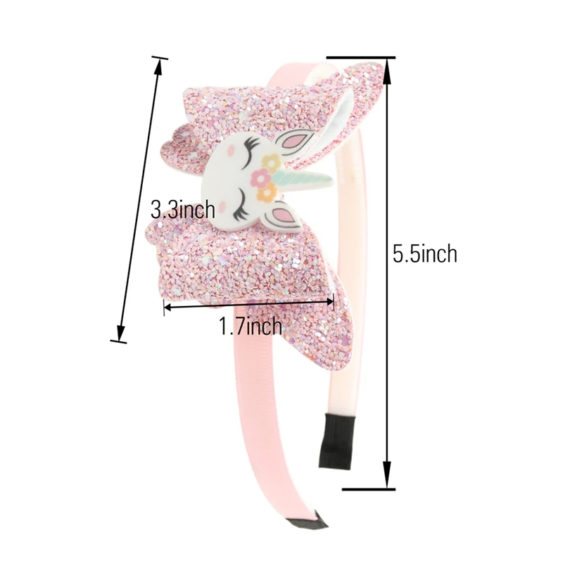 1PCS Kids Girls Unicorn Hairbands Shiny Glitter Sequins Hair Bow Children Party Hairbands Fashion Resin Kids Party Head Wear