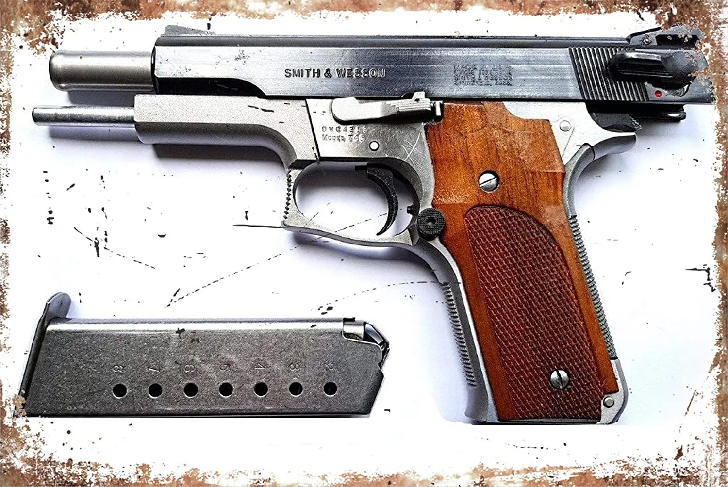 

TIEMZ The Handgun Metal Sign Desert Gun Metal Tin Sign Metal Poster Plaque for Bar Pub Club Home Wall Art Decor Iron Painting