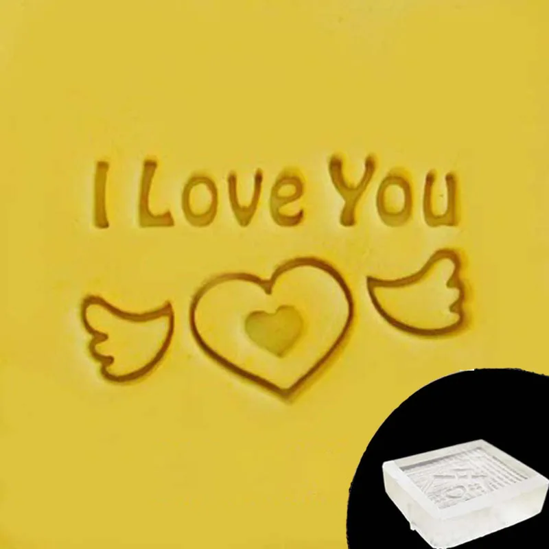 Transparent Acrylic Soap Stamp for Handmade Making, I Love you Letter Stamp, Home Cleaning Natural Seal, Chapter Tools