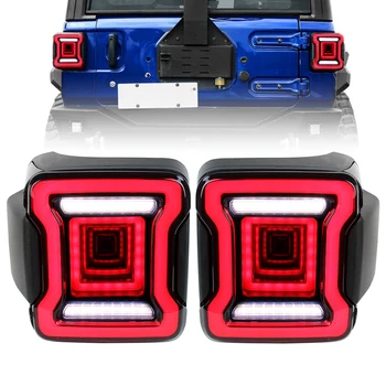 

2PCS New USA Euro version LED tail lamp Car Tail Smoked Lamp Brake Reverse running Lights For Jeep Wrangler JL