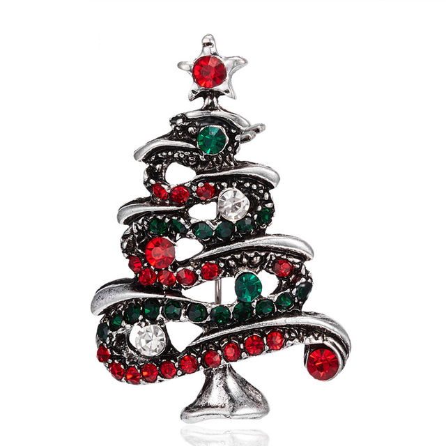 Year Christmas Brooch For Women Fashion Snowman Santa Claus Tree Deer Bell Hat Rhinestone Enamel Cute Jewelry Kids Gifts