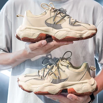 

Hot Style New Trend Fashion Daddy shoes Knitted Jogging Soft Platform Shoes Sneakers Comfortable Breathable Joker simple Shoes