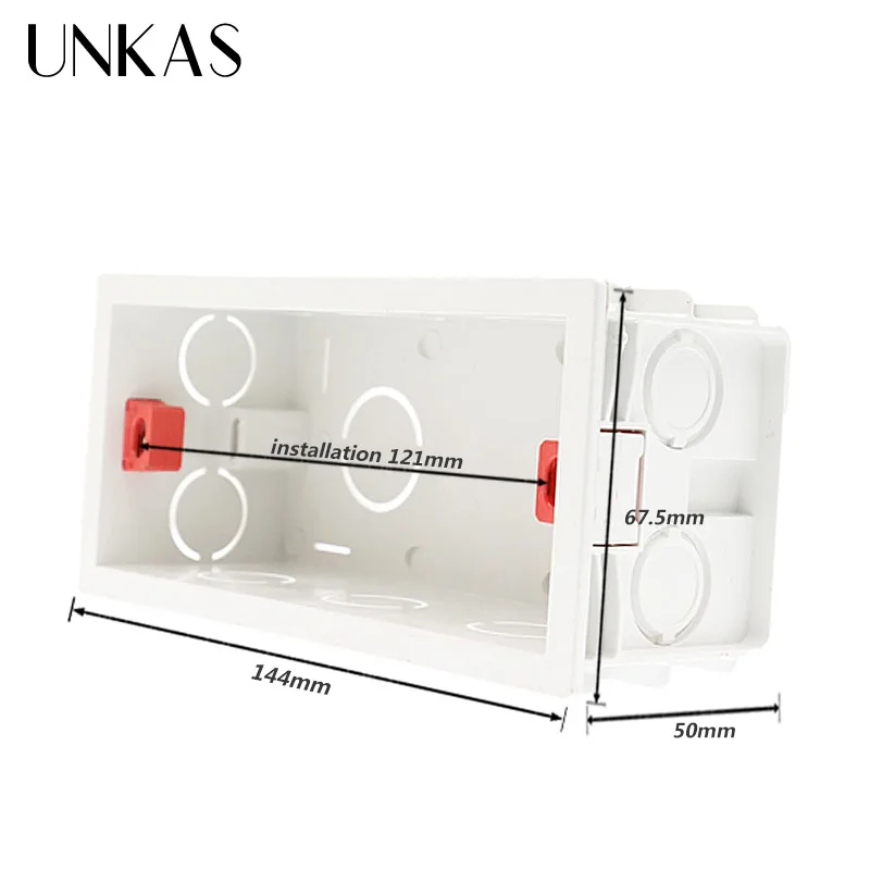 Internal Mounting Box Back Cassette for Wall Light Touch Switch and USB Socket 144mm*67.5mm