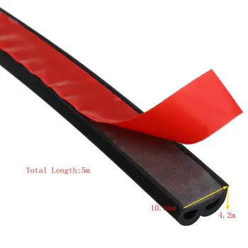 

2x 5m B Shape Rubber Sealing Strip Anti-collision Seal Strips Weatherstrip Car Door Edge Guard Protector Rear Trunk Engine Cover