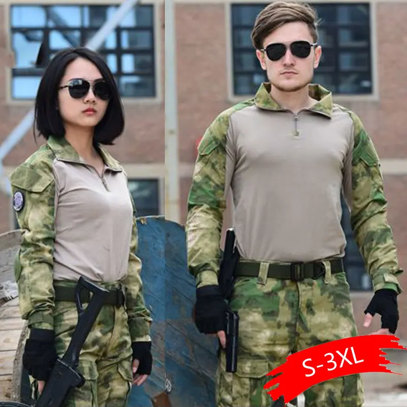 

BDU Tactical Camouflage Military Uniform Clothes Suit Men US Army Clothes Airsoft Military Combat Shirt + Cargo Pants Knee Pads