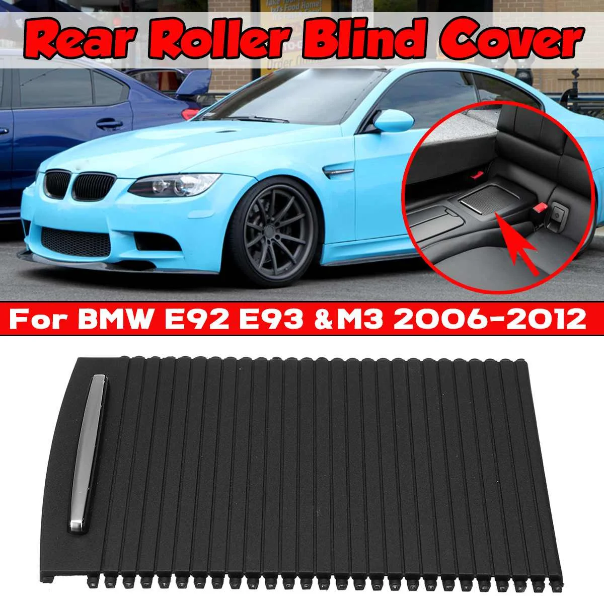 1xE92 E93 Car Rear Centre Console Roller Blind Cover Trim For BMW E92