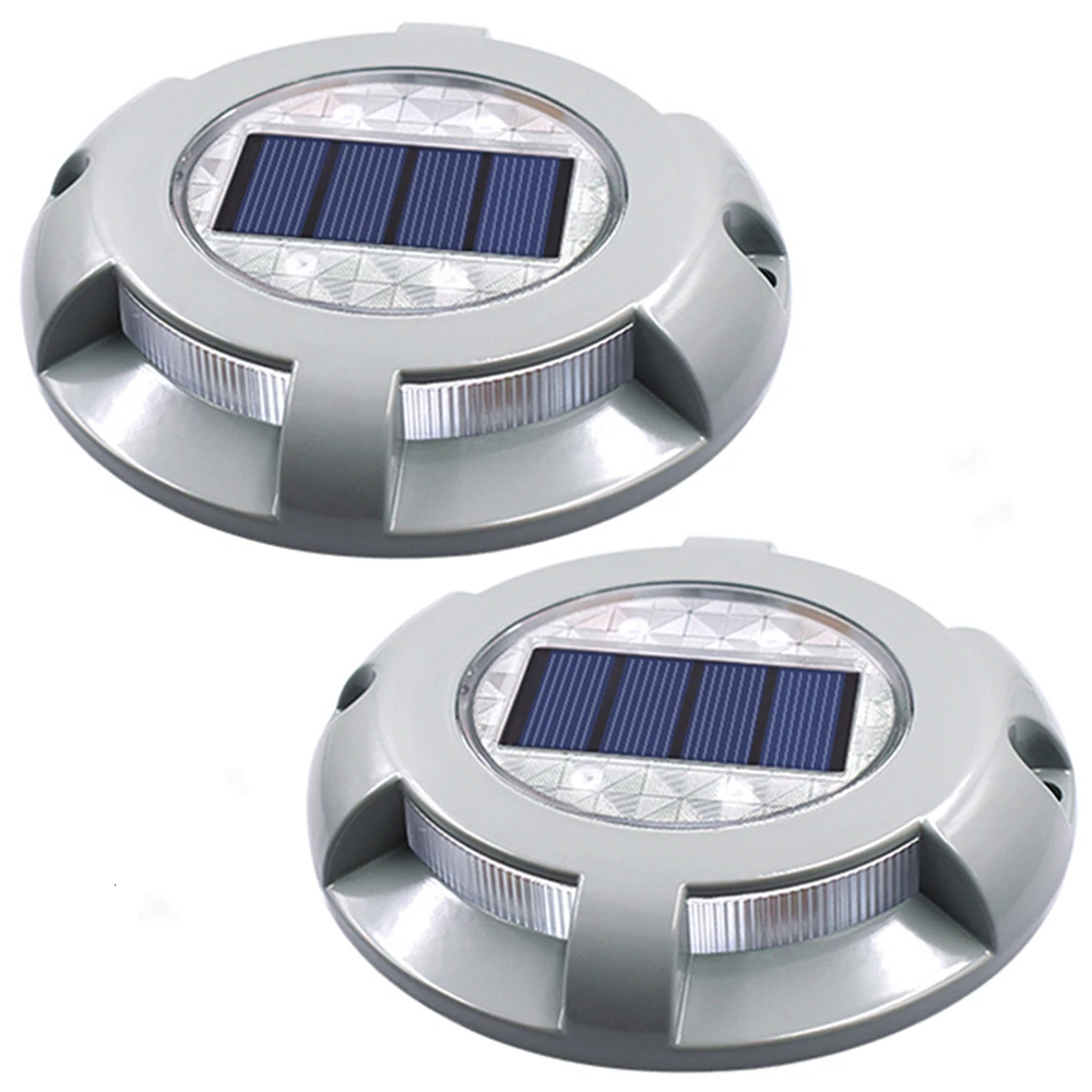 2PCS Solar Light Garden Ground Security Lamp Aluminum Waterproof Wireless Sunpower Lamp for Outdoor Road Driveway Dock Path