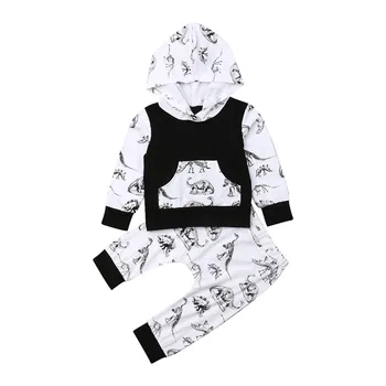 

CANIS baby's sets Kids Baby clothing Boys Girls Infant sweatshirts Hooded +long pants set 2pcs Clothes casual outerwear Outfits
