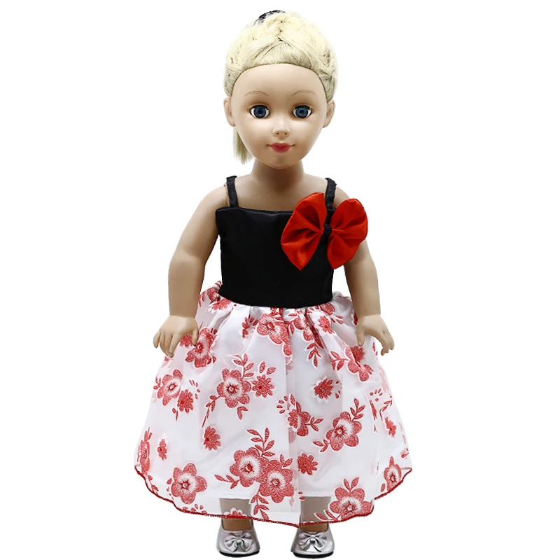 Clothes for Dolls Fits 45CM Toys American Doll Accessories Fashion Bow-Knot Dress Girl's gift