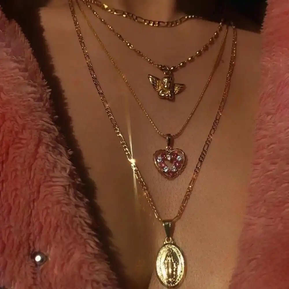 virgin mary heart necklace